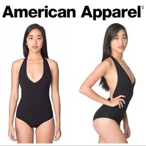 American apparel black halter bodysuit